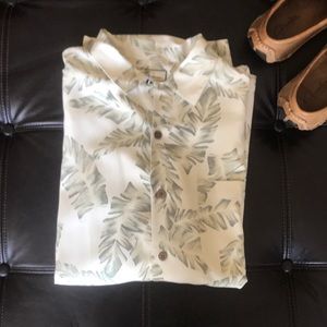 Cream and Green Palm Shirt